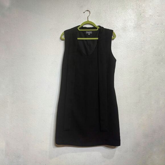 Neiman Marcus Black Sleeveless Midi Dress Sz 10 - Picture 2 of 12